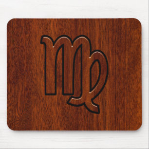 Virgo Zodiac Sign in Mahogany Style Mouse Pad