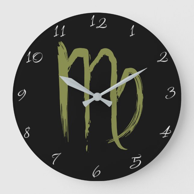 VIRGO Zodiac Sign July August Birthday Astrology Large Clock (Front)
