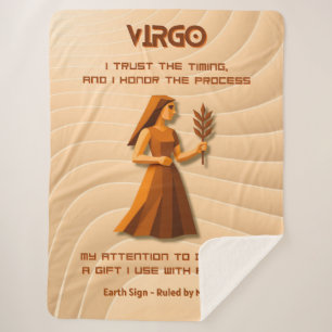 Virgo Zodiac Sign Modern 3D Astrology Design Sherpa Blanket