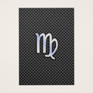Virgo Zodiac Sign on Charcoal Carbon Fibre Print