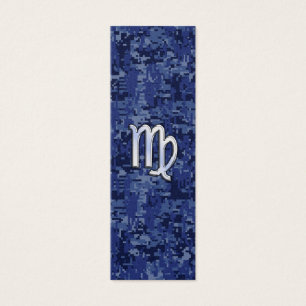 Virgo Zodiac Sign on Navy Blue Digital Camo