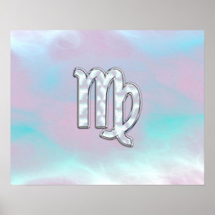 Virgo Zodiac Sign on Pastels Mother of Pearl