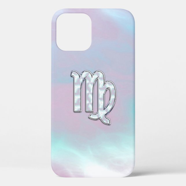 Virgo Zodiac Sign on Pastels Mother of Pearl Case-Mate iPhone Case (Back)