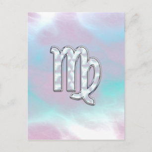 Virgo Zodiac Sign on Pastels Mother of Pearl Postcard
