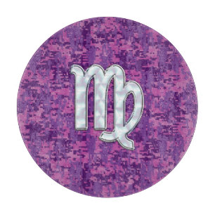 Virgo Zodiac Sign Pink Fuchsia Digital Camouflage Cutting Board