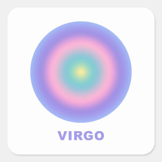 Virgo Zodiac Sign Stylish Gradient  Square Sticker (Front)