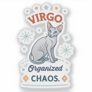 Virgo Zodiac Sphynx Cat Organized Chaos Art