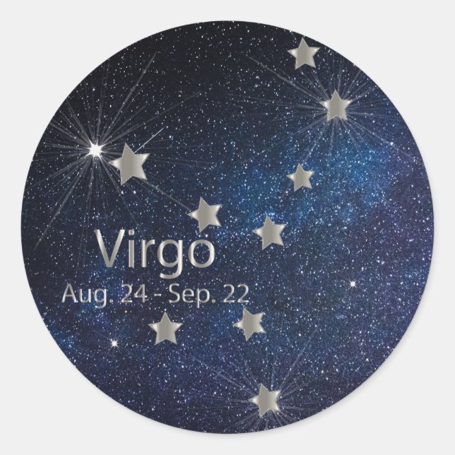 Virgo - Zodiac Star Sign Classic Round Sticker (Front)