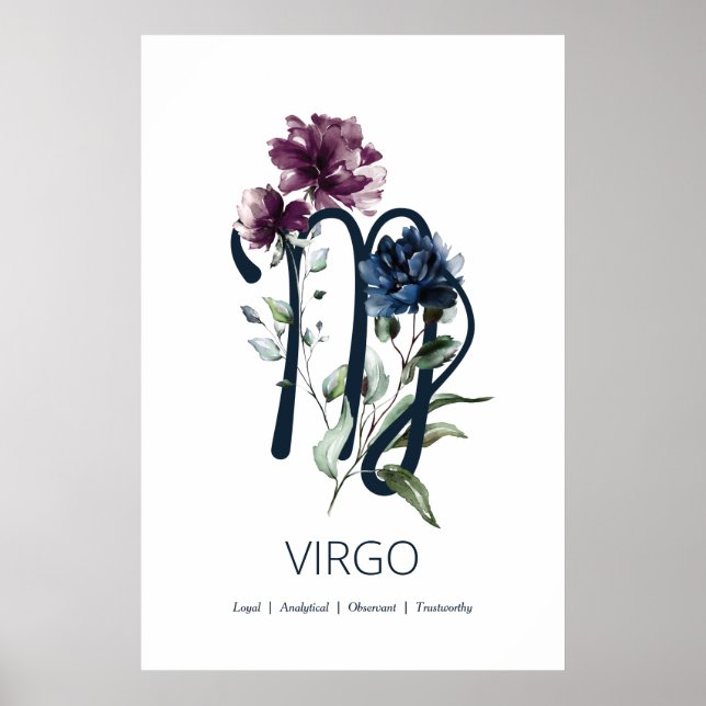 Virgo Zodiac Star Sign Poster (Front)
