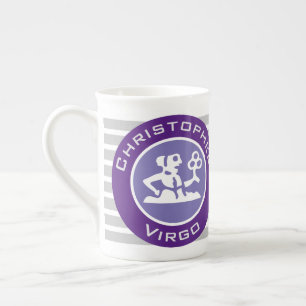 Virgo Zodiac Star Sign with Owner's Name Bone China Mug