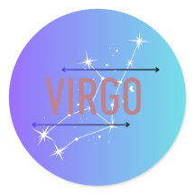 Virgo Zodiac Sticker Blue 