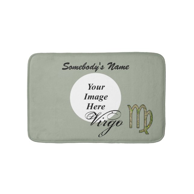 Virgo Zodiac Symbol Element by Kenneth Yoncich Bath Mat (Front)