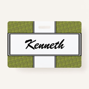 Virgo Zodiac Symbol Element by Kenneth Yoncich ID Badge