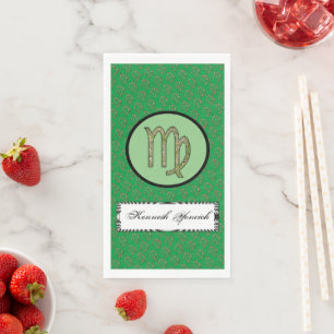 Virgo Zodiac Symbol Element by Kenneth Yoncich Napkin