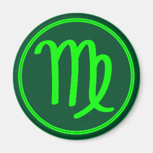 Virgo Zodiac Symbol Green Mix Magnet