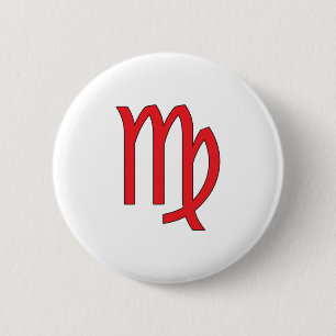 Virgo, Zodiac symbol, horoscope 6 Cm Round Badge
