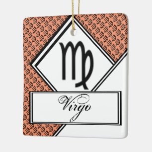 Virgo Zodiac Symbol Standard by Kenneth Yoncich Ceramic Tree Decoration