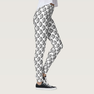 Virgo Zodiac Symbol Standard by Kenneth Yoncich Leggings