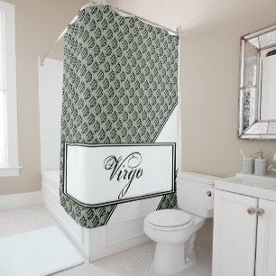 Virgo Zodiac Symbol Standard by Kenneth Yoncich Shower Curtain
