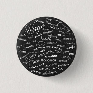 Virgo Zodiac Traits Star Constellation Text 3 Cm Round Badge