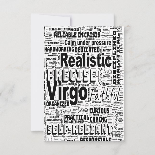 Virgo Zodiac Word Cloud Inspiration Greeting Card (Front)