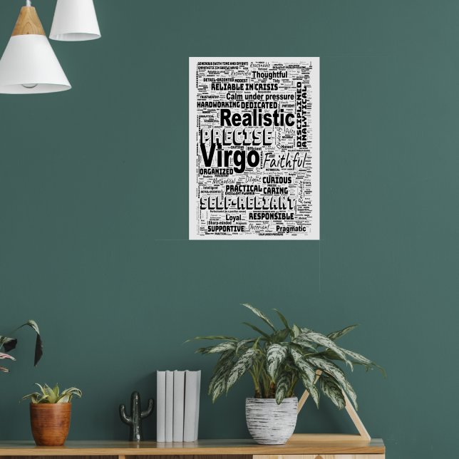 Virgo Zodiac Word Cloud Inspiration Poster (M-L) (Living Room 1)