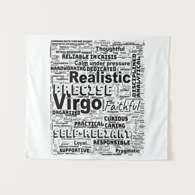 Virgo Zodiac Word Cloud Inspiration  Tapestry (Front (Horizontal))