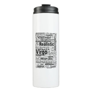 Virgo Zodiac Word Cloud Inspiration Thermal Tumbler