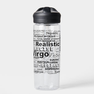 Virgo Zodiac Word Cloud Inspiration  Water Bottle