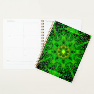 Viridescent Green Kaleidoscope,  Planner