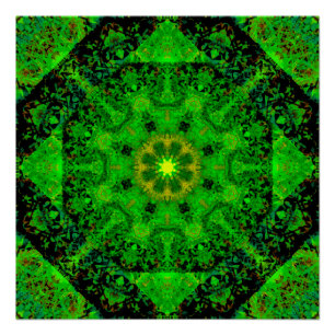 Viridescent Green Kaleidoscope, Poster
