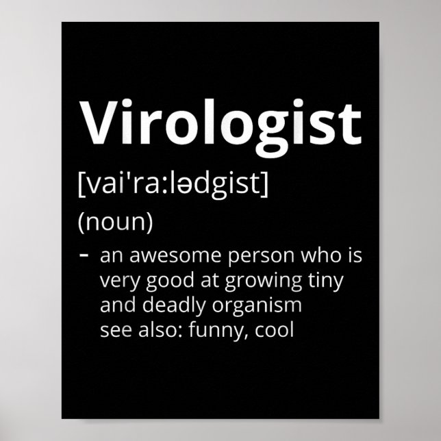 Virologist Definition Description  Poster (Front)