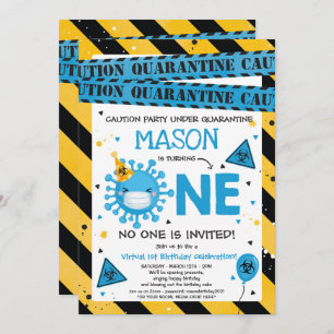 Virtual 1st Birthday Party Quarantine 1st Birthday Invitation