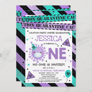 Virtual 1st Birthday Party Quarantine 1st Birthday Invitation