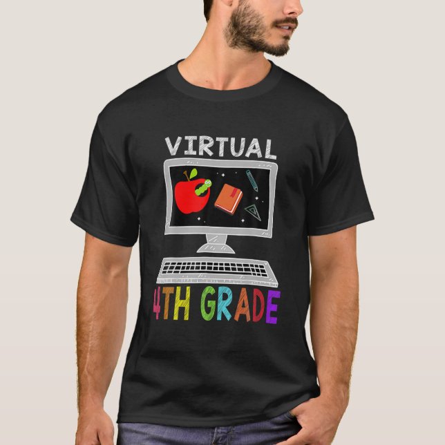 Virtual 4Th Grade Funny Distance Learning Back To T-Shirt (Front)