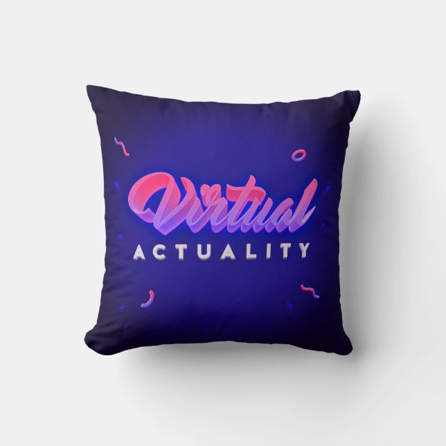 Virtual Actuality Vaporwave Retro 80s Style Cushion (Front)