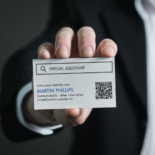Virtual Assistant Business Cards with QR Code