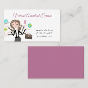 Virtual Assistant Office Secretary Service Busines Business Card