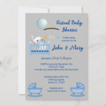 Virtual Baby Shower Boy Invitation