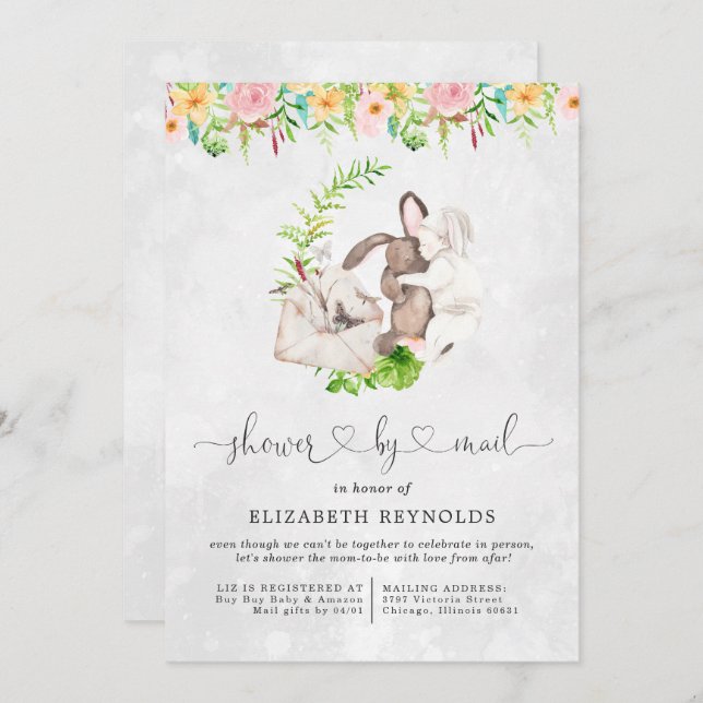 Virtual Baby Shower by Mail Invitation (Front/Back)