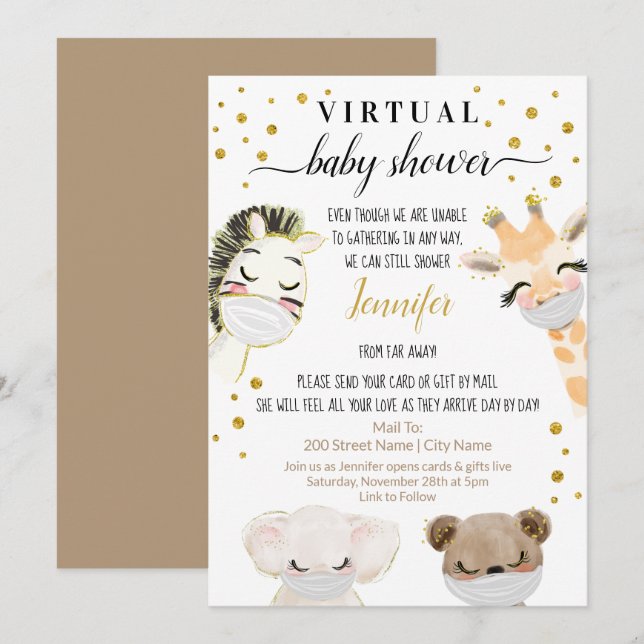 Virtual Baby Shower Invitation (Front/Back)