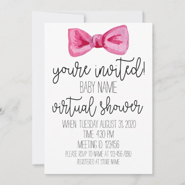 Virtual Baby Shower Invitation (Front)