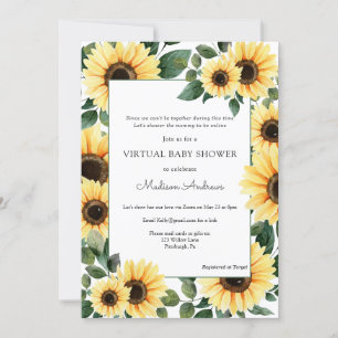 Virtual Baby Shower Sunflower Invitation