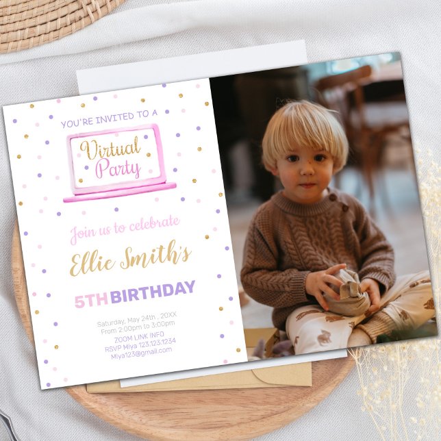 Virtual Birthday Invitation with Photo (Virtual Birthday Invitations with photo)