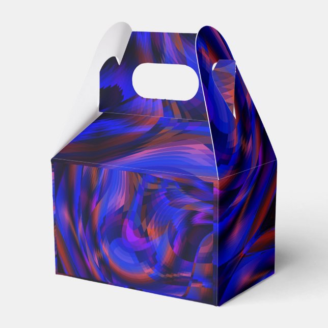 Virtual blue curved checkers in floating illusion  favour box (Back Side)
