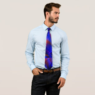 Virtual blue curved checkers in floating illusion tie