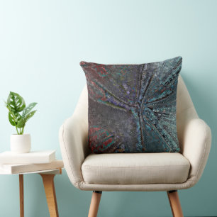 Virtual blue mould and rust on holey crooked mosai cushion