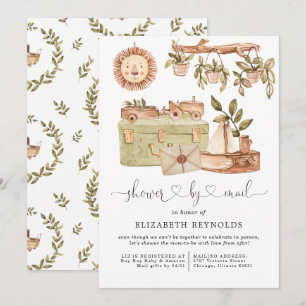 Virtual Boho Baby Shower by Mail Invitation