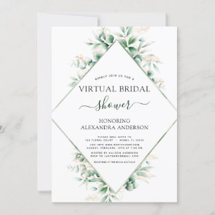 Virtual Bridal Shower Botanical Greenery Invitation