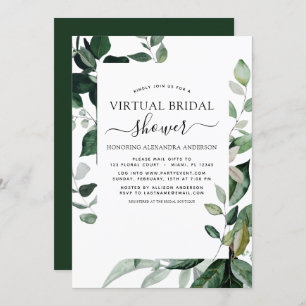 Virtual Bridal Shower Greenery Invitation